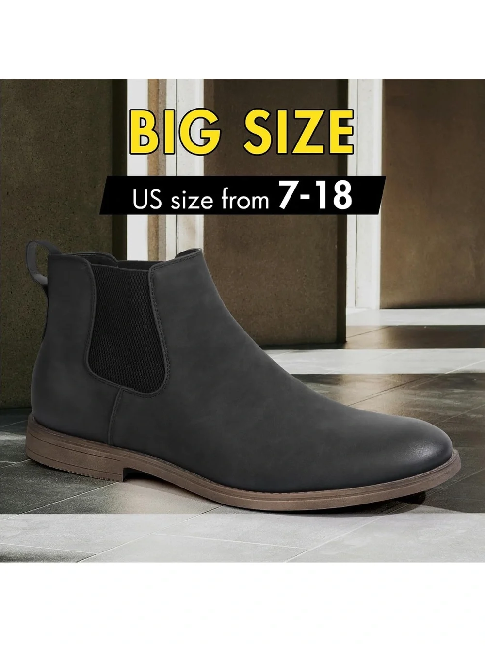 Hawkwell Men's Black Chelsea Boots - Sleek Slip-On Dress Boots